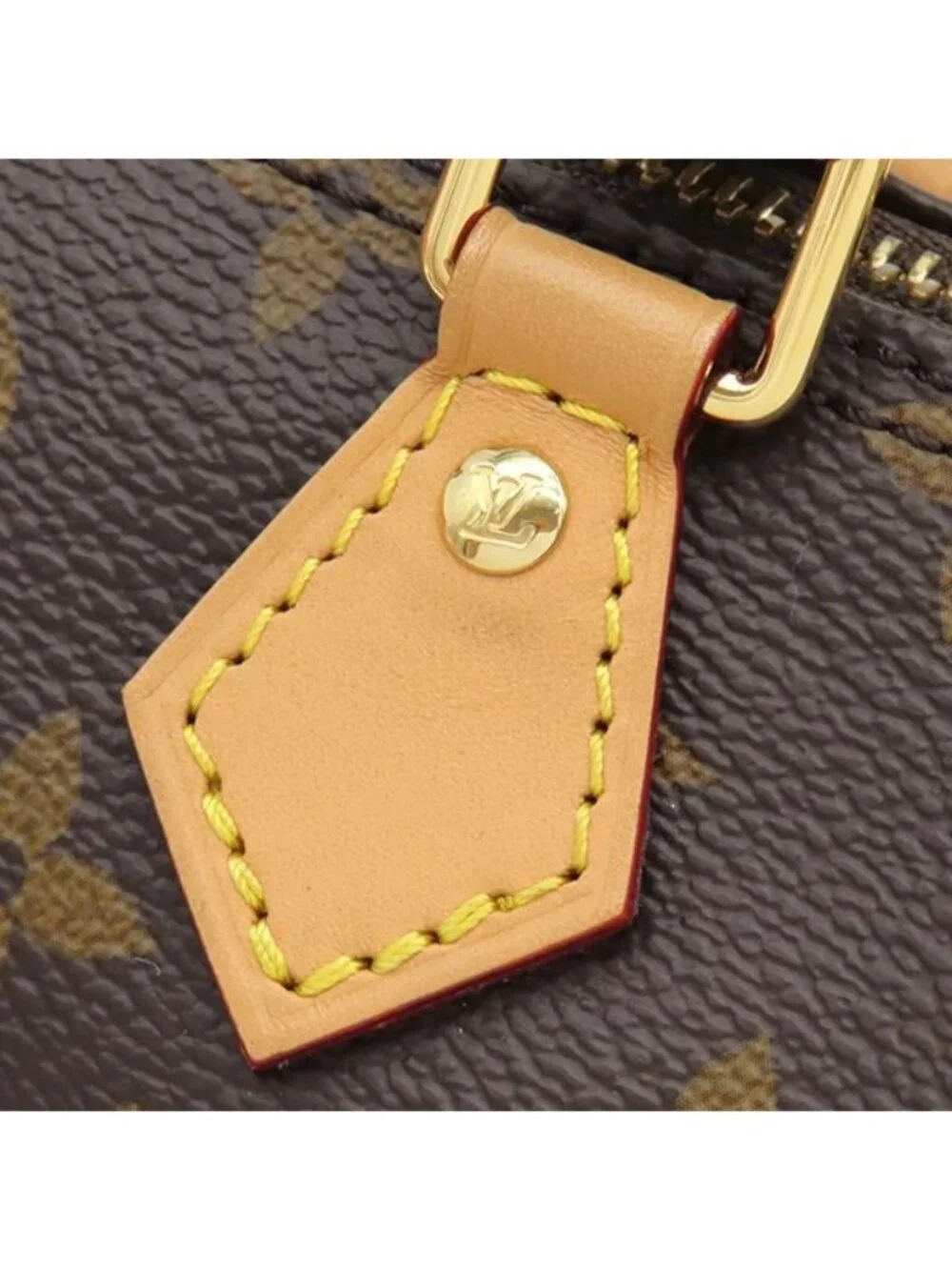 Louis Vuitton 2-Way Bag Nano Speedy Monogram Canvas Gold Shoulder Handbag Brown
